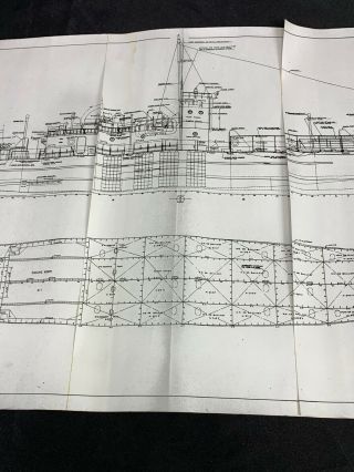 Vintage US Army LCI (L) Landing Craft (Infantry) Ship Blueprint 3
