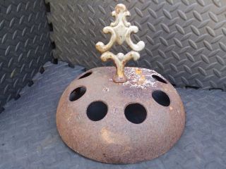 Old Antique Cast Iron Wood Stove Finial Dome Swing Ornamental Top Topper Part
