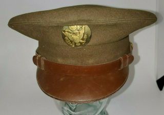 Vtg Wwii Us Army Officers Hat All Wool 7 1/4 Imperial Cap Co.  Denver Z1