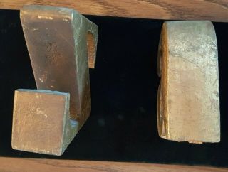 1970 CURTIS JERE A Z BOOKENDS GOLD Signed C MCM Heavy Metal Sculpture VTG RARE 10