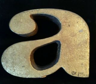 1970 CURTIS JERE A Z BOOKENDS GOLD Signed C MCM Heavy Metal Sculpture VTG RARE 2