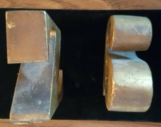 1970 CURTIS JERE A Z BOOKENDS GOLD Signed C MCM Heavy Metal Sculpture VTG RARE 9