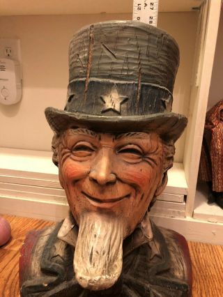 primitive 4 th of july folk art uncle sam bust 7