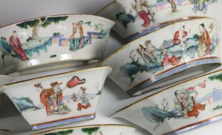 Nine Piece Antique Chinese Porcelain Sweet Meat Bowl Set 6