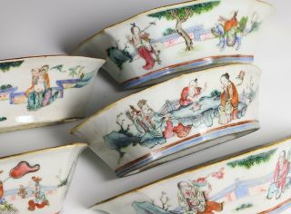 Nine Piece Antique Chinese Porcelain Sweet Meat Bowl Set 7