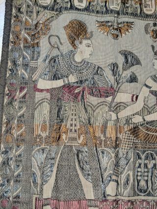 Art Deco Period Circa 1920 ' s Antique Egyptian Revival Silk Tapestry - 35 