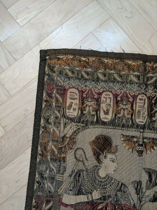 Art Deco Period Circa 1920 ' s Antique Egyptian Revival Silk Tapestry - 35 