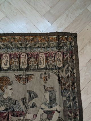 Art Deco Period Circa 1920 ' s Antique Egyptian Revival Silk Tapestry - 35 