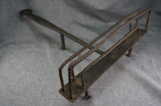 Wrought Iron Hearth Fireplace Bread Toaster - Hand Forged 19th Century