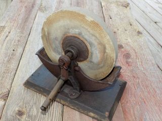 Antique Grinding Wheel H.  B.  & M.  Wet Stone