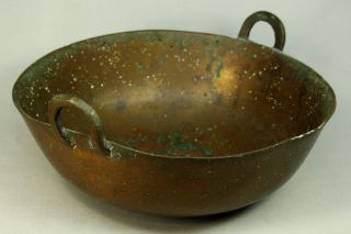 Antique EARLY Thick Bronze/Copper Large Cauldron Open Fire Cooking Pot 3