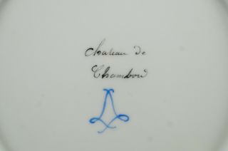 Sevres Style Celeste Blue Hand Painted Chateau De Chambord Plate 1860 - 1870s 10