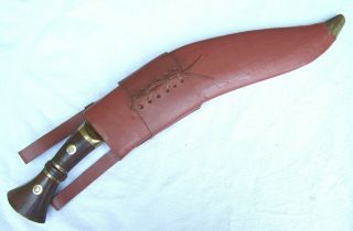 WW1 Dated 1917 British KUKRI Fighting Knife - Co.  I G II Broad Arrow w/ Sheath 11