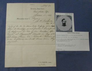 Vintage Civil War C Hastings Ma 12th Infantry Pow Request Back Wages Document