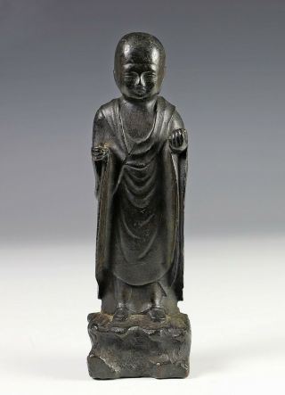 Antique Early Asian Bronze Statue Of Standing Figure