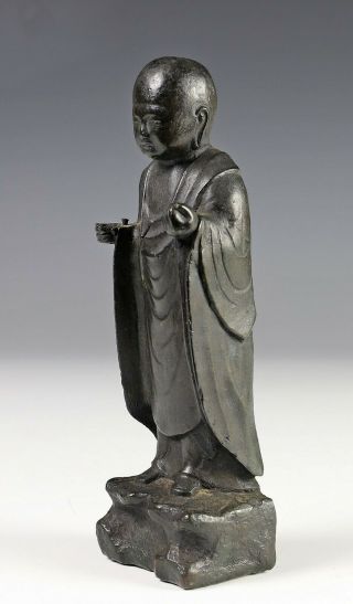 Antique Early Asian Bronze Statue of Standing Figure 3