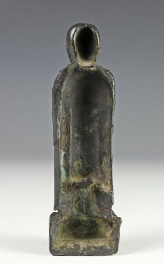 Antique Early Asian Bronze Statue of Standing Figure 4