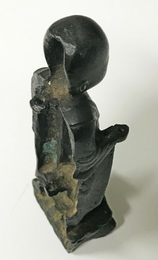 Antique Early Asian Bronze Statue of Standing Figure 6