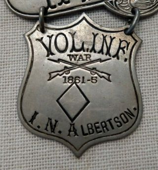 11th Jersey Co D Vol Inf Civil War Veterans ID Badge 3rd Corps I N Albertson 2