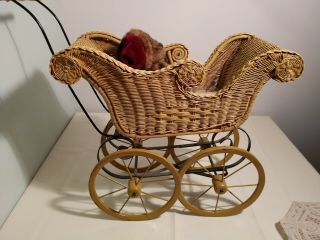 Antique Wicker Doll Stroller