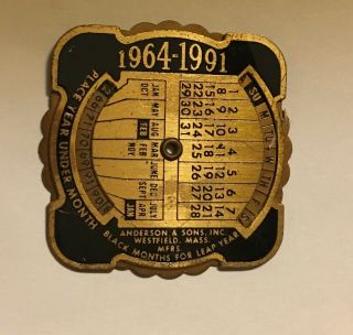 Vintage Uss Little Rock Clg - 4 1 2/3” Rotating Perpetual Pocket Calendar 1964 - 91
