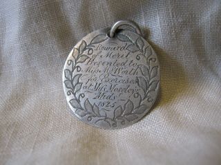 Unusual Antique Silver School Early Award Medal Exercises Miss Moseleys 1825