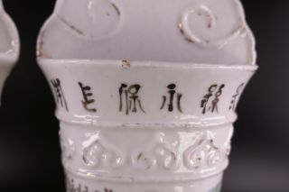 19th Century Chinese Porcelain Pair Signed Famille Rose Wall Vases 6