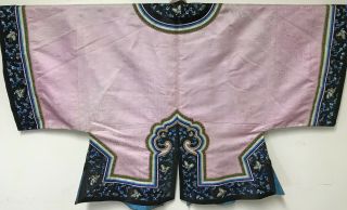 Old Chinese Womans Pink Silk Robe Jacket 2