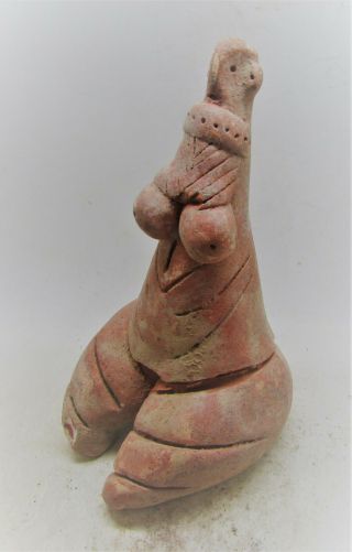 Circa 6000 - 5400bce Ancient Tel Halaf Terracotta Fertility Figure