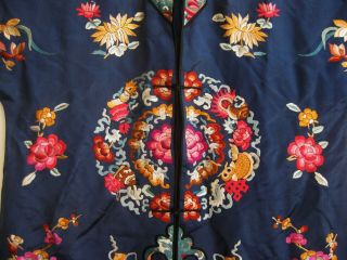 Fine Old Chinese Blue Silk Embroidered Imperial Court Robe 10