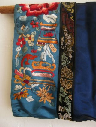 Fine Old Chinese Blue Silk Embroidered Imperial Court Robe 5
