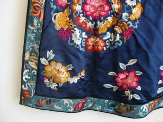 Fine Old Chinese Blue Silk Embroidered Imperial Court Robe 7