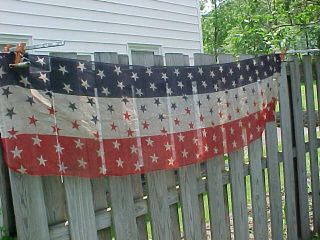 WWI Era US FLAG Stars,  Stripes PATRIOTIC PARADE BUNTING 8 ' x 2 ' 2