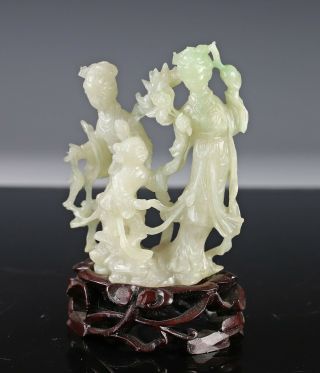 Old Chinese Carved Jade Jadeite Statue of Figural Group 2