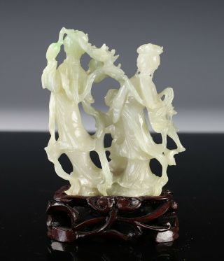 Old Chinese Carved Jade Jadeite Statue of Figural Group 4