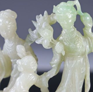 Old Chinese Carved Jade Jadeite Statue of Figural Group 5