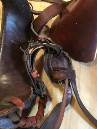 Antique Stamped US United States Army WW1 Cavalry McClellan Saddle 8