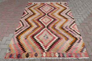Turkish Kilim Rug Large Rug Floor Kelim Tribal Rug 63,  3 " X84,  2 " Area Rugs Carpet