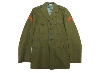 Usmc Us Marine Pfc Dress Alpha Green 2234 Wool Service Jacket Military Coat 40 R
