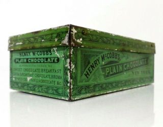 RARE EARLY 20TH C VINT HENRY MCCOBB ' S NY PLAIN CHOCOLATE TIN BOX,  W/LID,  GRATER 8
