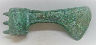 Scarce Circa 1200 - 800bce Ancient Luristan Bronze Spiked War Axe