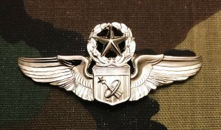 Us Air Force Master Astronaut Pilot Wings Badge; Full Size Mirror Finish