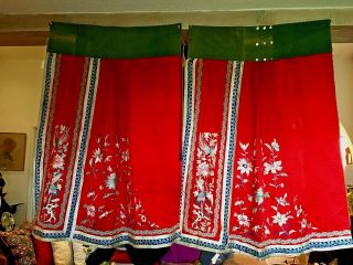 Chinese19thc Embroidered Skirts Pannels
