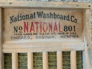 Vintage Antique National Washboard Co The Brass King NO.  801 Old Wash Board 4