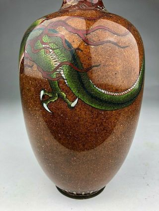 A JAPANESE CLOISONNE VASE WITH DRAGON 3
