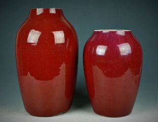 Two Chinese Ox Blood Red Glaze Vase - 18 - 19th Century Qing dynasty 12