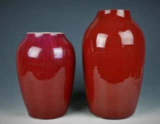 Two Chinese Ox Blood Red Glaze Vase - 18 - 19th Century Qing dynasty 2