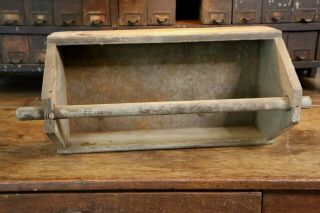 Vintage Primitive Cubby Carrier Toolbox Tote Wooden Caddy Nails tool box storage 7