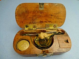 Rare 18thc George Iii Boxed Guinea Coin Balanced Scales With Weights C 1776.