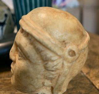 Ancient Roman Marble Head Helmeted Legionnaire 6